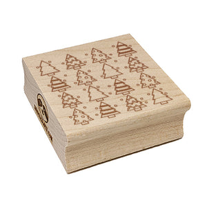 Christmas Trees Galore Pattern Square Rubber Stamp for Stamping Crafting