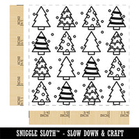 Christmas Trees Galore Pattern Square Rubber Stamp for Stamping Crafting