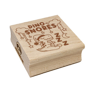 Sleeping Dino Snores Dinosaur Pun Square Rubber Stamp for Stamping Crafting