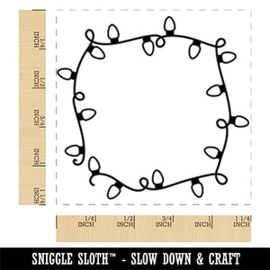 String of Christmas Lights Border Square Rubber Stamp for Stamping Crafting