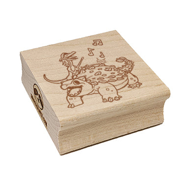 Ankylosaurus Musical Dinosaur Band Square Rubber Stamp for Stamping Crafting