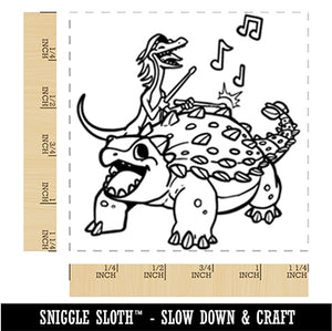 Ankylosaurus Musical Dinosaur Band Square Rubber Stamp for Stamping Crafting