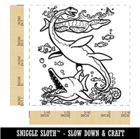 Aquatic Dinosaurs Ichthyosaurus Plesiosaur Mosasaurus Square Rubber Stamp for Stamping Crafting