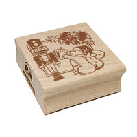 Christmas Nutcracker with Squirrel and Acorn Square Rubber Stamp for Stamping Crafting