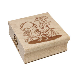 Dilophosaurus Crested Dinosaur Square Rubber Stamp for Stamping Crafting