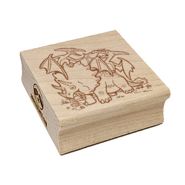 Dinosaur Buddies Triceratops and Pteranodons Square Rubber Stamp for Stamping Crafting