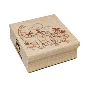 Dinosaur Family Brontosaurus Brachiosaurus Square Rubber Stamp for Stamping Crafting