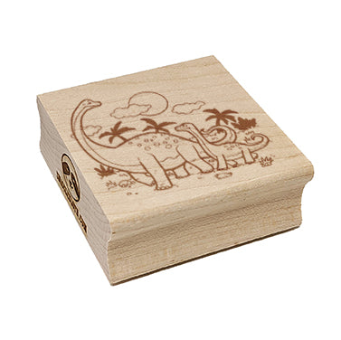 Dinosaur Family Brontosaurus Brachiosaurus Square Rubber Stamp for Stamping Crafting