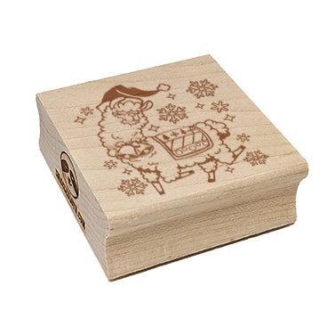 Fabulous Holiday Christmas Alpaca Square Rubber Stamp for Stamping Crafting