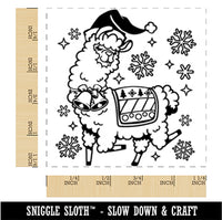 Fabulous Holiday Christmas Alpaca Square Rubber Stamp for Stamping Crafting