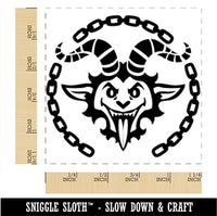 Krampus with Chains Christmas Holiday Monster Square Rubber Stamp for Stamping Crafting