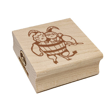 Naughty Children Taken by Krampus Christmas Square Rubber Stamp for Stamping Crafting