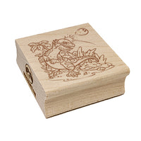 Pachycephalosaurus Dinosaur Headbutting Coconut Square Rubber Stamp for Stamping Crafting