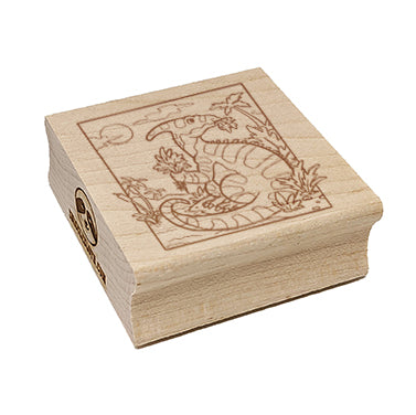 Parasaurolophus Duck Billed Dinosaur Square Rubber Stamp for Stamping Crafting