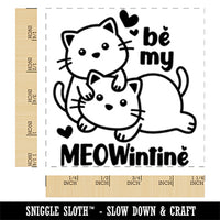 Be My Meowintine Valentine Valentine's Day Square Rubber Stamp for Stamping Crafting