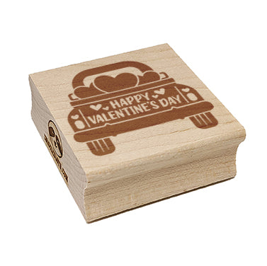 Happy Valentine's Day Truck Square Rubber Stamp for Stamping Crafting