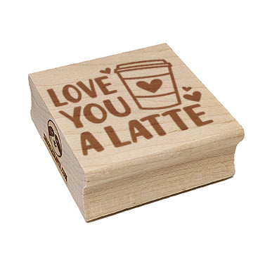Love You A Latte Lot Valentine's Day Square Rubber Stamp for Stamping Crafting
