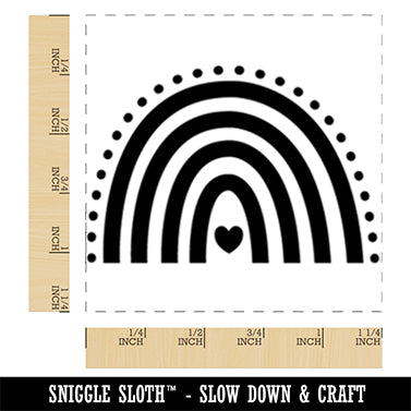 Valentine Heart Rainbow Valentine's Day Square Rubber Stamp for Stamping Crafting