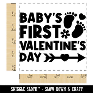 Baby's First Valentine's Day Square Rubber Stamp for Stamping Crafting