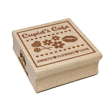 Cupid's Cafe Sweets Flowers Love Valentine's Day Square Rubber Stamp for Stamping Crafting