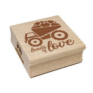 Loads of Love Construction Truck Valentine's Day Square Rubber Stamp for Stamping Crafting