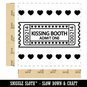 Valentine's Day Kissing Booth Raffle Ticket Square Rubber Stamp for Stamping Crafting