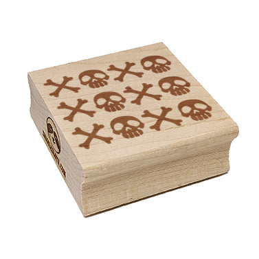 XOXO Skull Crossbones Hugs Kisses Valentine's Day Square Rubber Stamp for Stamping Crafting