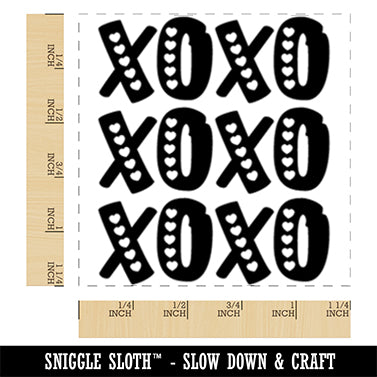 XOXO Hearts Hugs Kisses Valentine's Day Love Square Rubber Stamp for Stamping Crafting