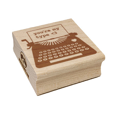 You're My Type Valentine's Day Vintage Typewriter Square Rubber Stamp for Stamping Crafting