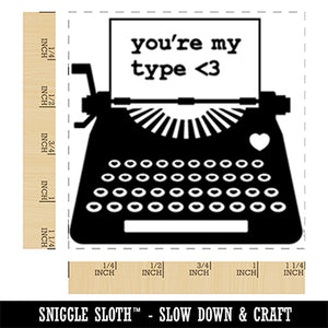 You're My Type Valentine's Day Vintage Typewriter Square Rubber Stamp for Stamping Crafting