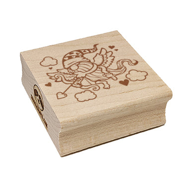 Cupid Gnome Valentine's Day Square Rubber Stamp for Stamping Crafting