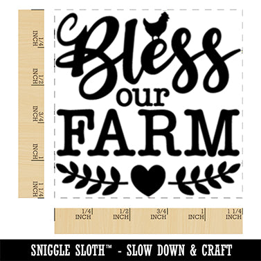 Bless Our Farm Square Rubber Stamp for Stamping Crafting