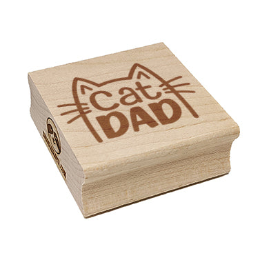 Cat Dad Square Rubber Stamp for Stamping Crafting