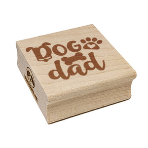 Dog Dad Paw Print Square Rubber Stamp for Stamping Crafting
