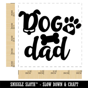Dog Dad Paw Print Square Rubber Stamp for Stamping Crafting