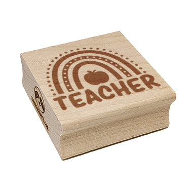 Teacher Rainbow Square Rubber Stamp for Stamping Crafting