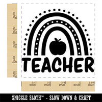 Teacher Rainbow Square Rubber Stamp for Stamping Crafting