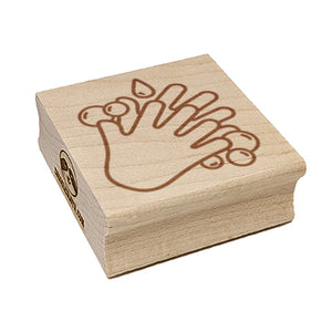 Wash Hands Square Rubber Stamp for Stamping Crafting