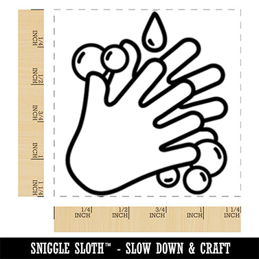 Wash Hands Square Rubber Stamp for Stamping Crafting