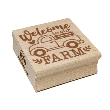 Welcome to Our Farm Square Rubber Stamp for Stamping Crafting