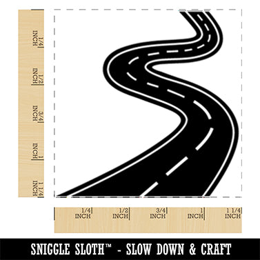 Winding Road Square Rubber Stamp for Stamping Crafting