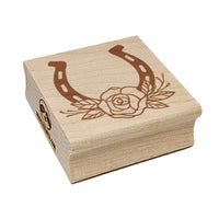 Classy Horseshoe with Rose Cowboy Cowgirl Western Farm Ranch Horses Square Rubber Stamp for Stamping Crafting