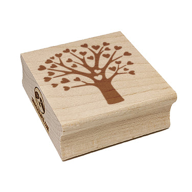 Heart Tree Spring Summer Love Valentine's Day Square Rubber Stamp for Stamping Crafting