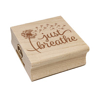 Inspirational Dandelion Just Breathe Square Rubber Stamp for Stamping Crafting