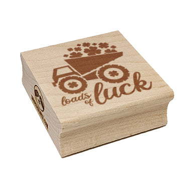 Loads of Luck Construction Truck St. Patrick's Day Square Rubber Stamp for Stamping Crafting