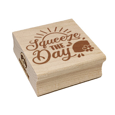 Seize Squeeze the Day Lemonade Pun Square Rubber Stamp for Stamping Crafting