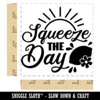 Seize Squeeze the Day Lemonade Pun Square Rubber Stamp for Stamping Crafting