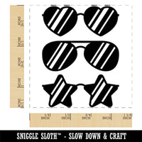 Sunglasses Trio Heart Aviator Star Square Rubber Stamp for Stamping Crafting