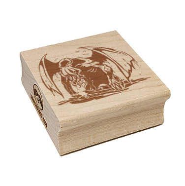 Cthulhu Eldritch Horror Rising From the Ocean Square Rubber Stamp for Stamping Crafting