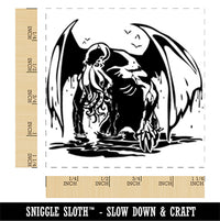 Cthulhu Eldritch Horror Rising From the Ocean Square Rubber Stamp for Stamping Crafting